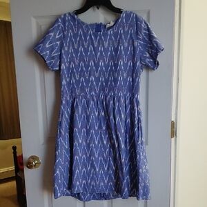 Mata Traders 100% Cotton Blue and White Mini Dress